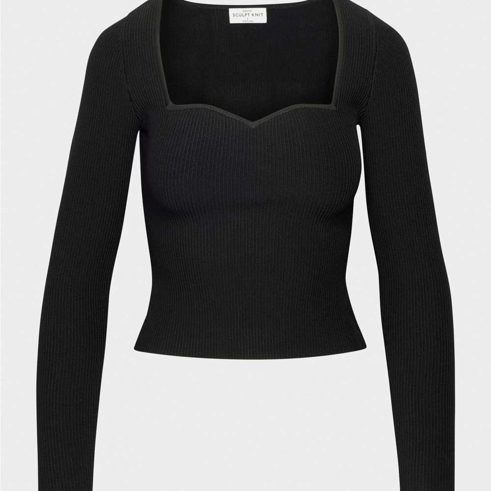 NWT | Aritzia | Babaton Long Sleeve Ribbed Sweetheart Shirt